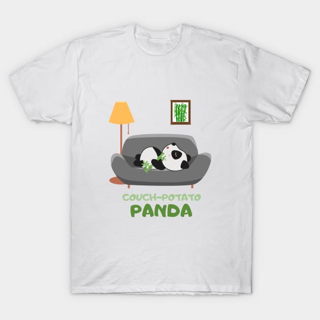 couch potato panda T-Shirt by FullMoon